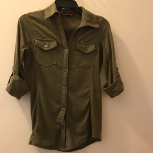 Green Button Down